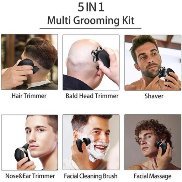 Mens Electric Bald Head Razor,Head Shaver for Bald Men Grooming Kit Wet-Dry - Picture 5 of 7